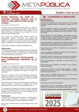Imagem da notícia BOLETIM SEMANAL Nº 025